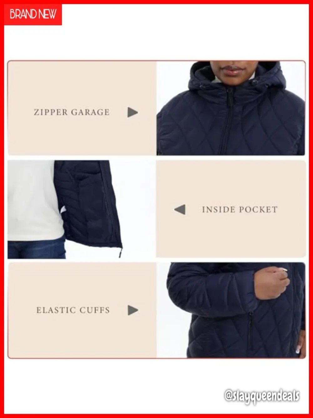 Plus Size Packable Puffer Jacket 1X-6X Water-Resistant Lightweight Winter Coat